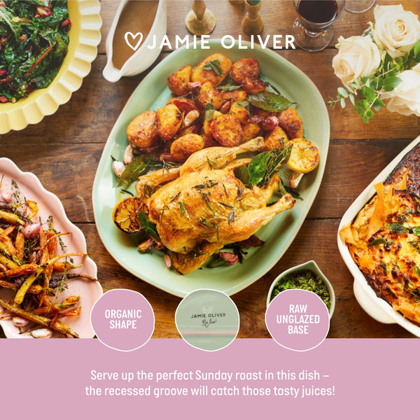 Jamie Oliver Big Love Feast Platter, Stoneware, Green, 40 x 32cm image 8