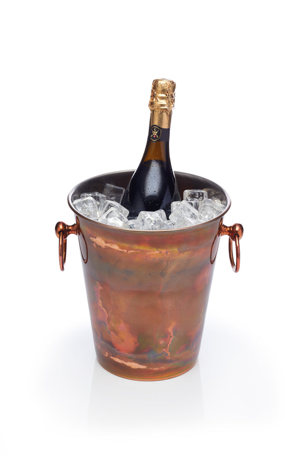 BarCraft Stainless Steel Sparkling Wine Bucket with Iridescent Copper Finish image 6