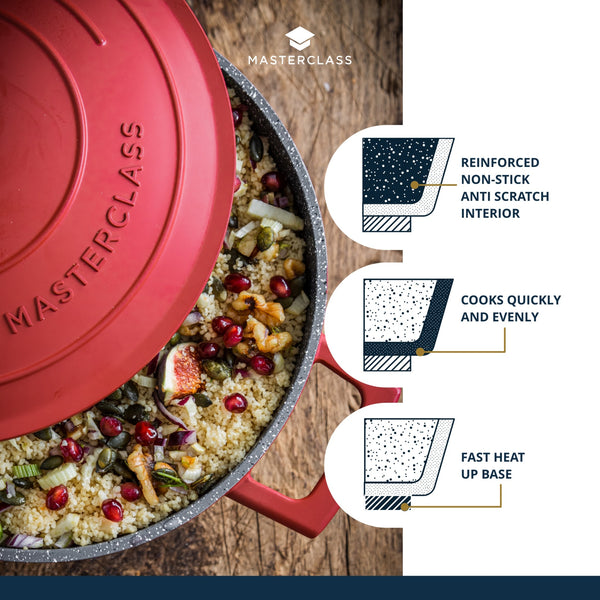 MasterClass Red Cast Aluminium Casserole Dish, 4L image 8