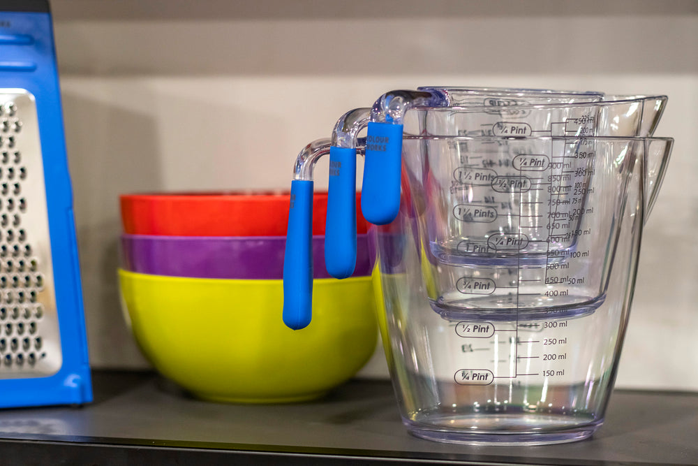 Colourworks 3 Piece Blue Acrylic Measuring Jug Set