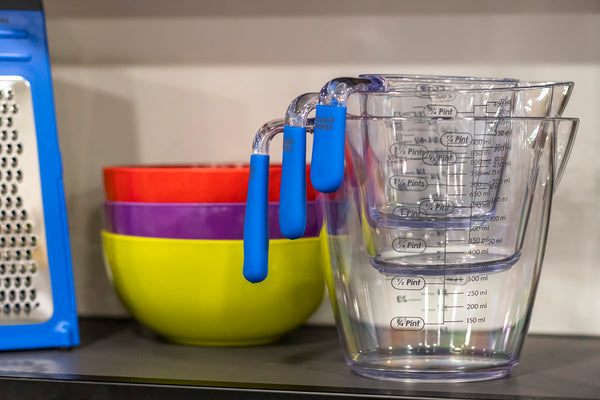 Colourworks 3 Piece Blue Acrylic Measuring Jug Set image 2