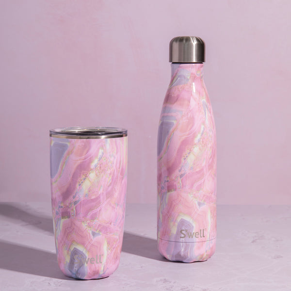 S'well 2pc Travel Cup and Bottle Set with Stainless Steel Water Bottle, 500ml and Drinks Tumbler, 530ml, Geode Rose image 2