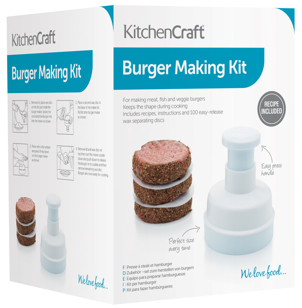 KitchenCraft Hamburger Maker With 100 Wax Discs