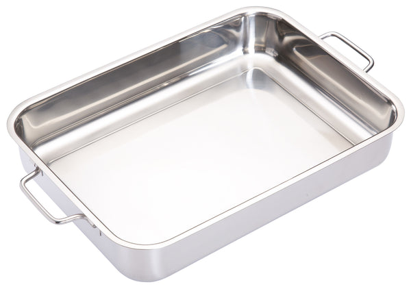Set of Three Stainless Steel Heavy Duty Roasting Pans, 27cm x 20cm, 32cm x 23cm & 37cm x 27cm image 4