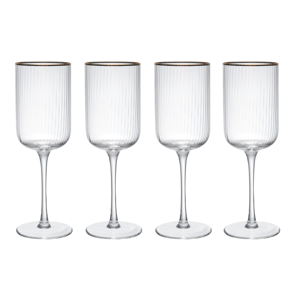 Mikasa Sorrento Ridged Crystal Red Wine Glasses, Set of 4, 450ml image 1