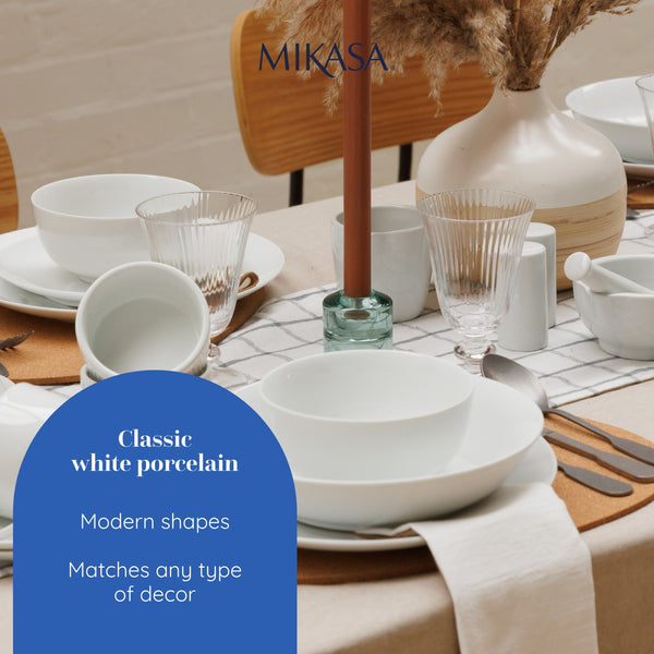 Mikasa Chalk Porcelain Pasta Bowls, Set of 4, 23cm, White image 10