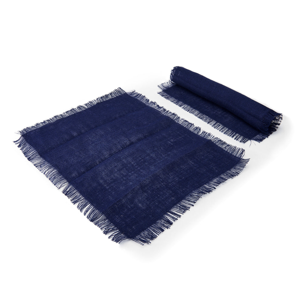 Mikasa Rectangle Jute Placemats, Set of 2, Navy, 45 x 35cm