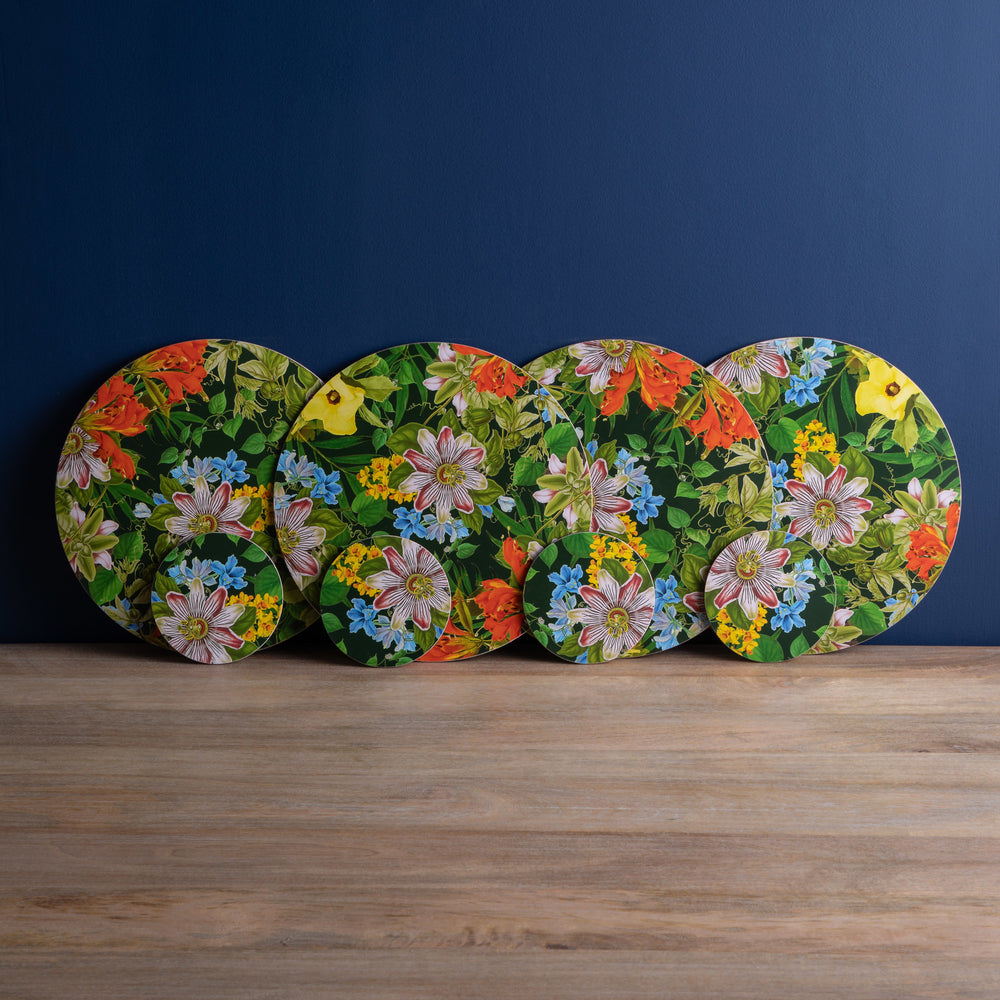 Creative Tops Tropical Floral 4 Round Coasters, 12 x 12 x 2CM