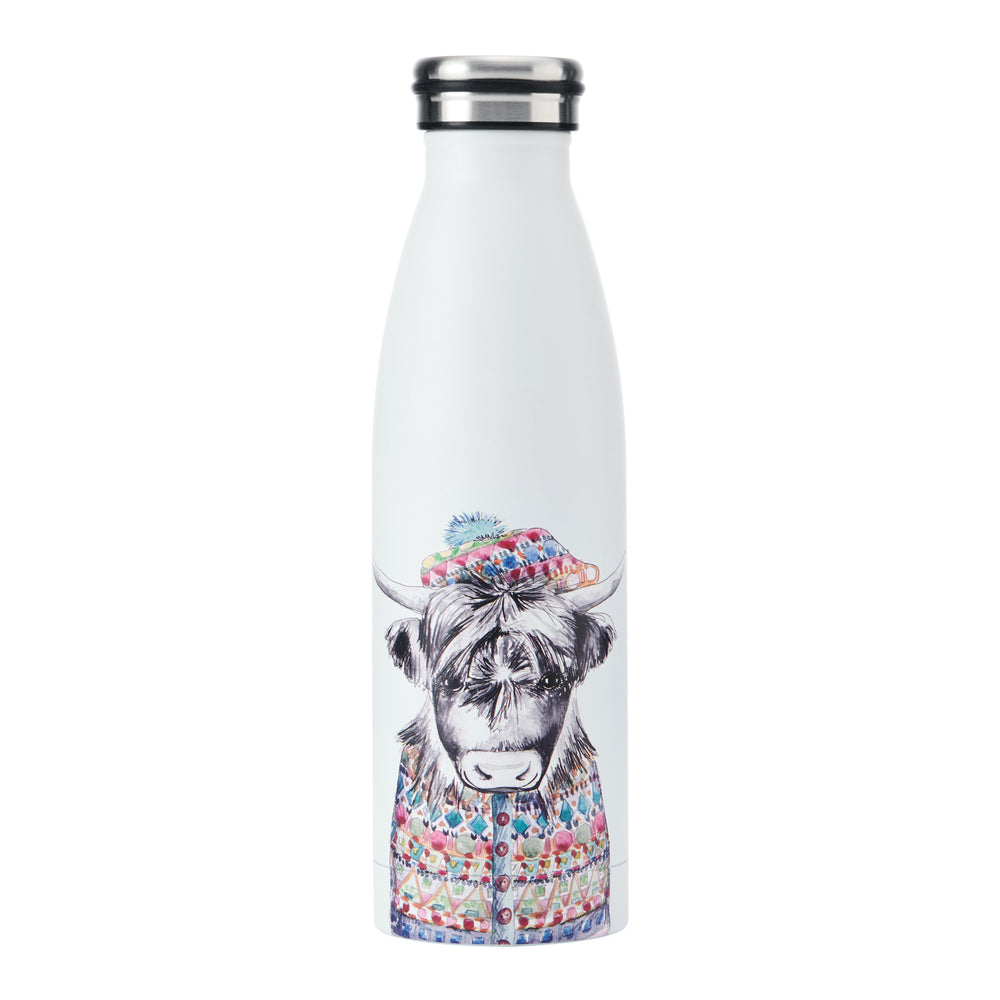 Mikasa Tipperleyhill Highland Cow Double-Walled Stainless Steel Water Bottle, 500ml image 1