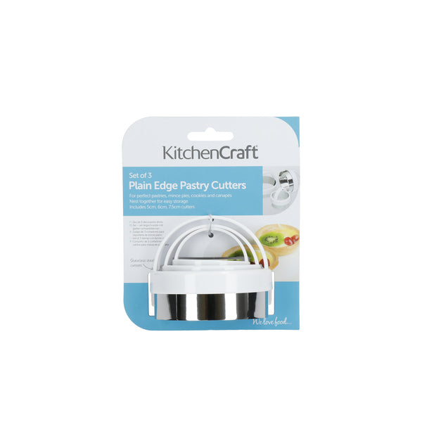 KitchenCraft Set of Three Plain Pastry Cutters image 4