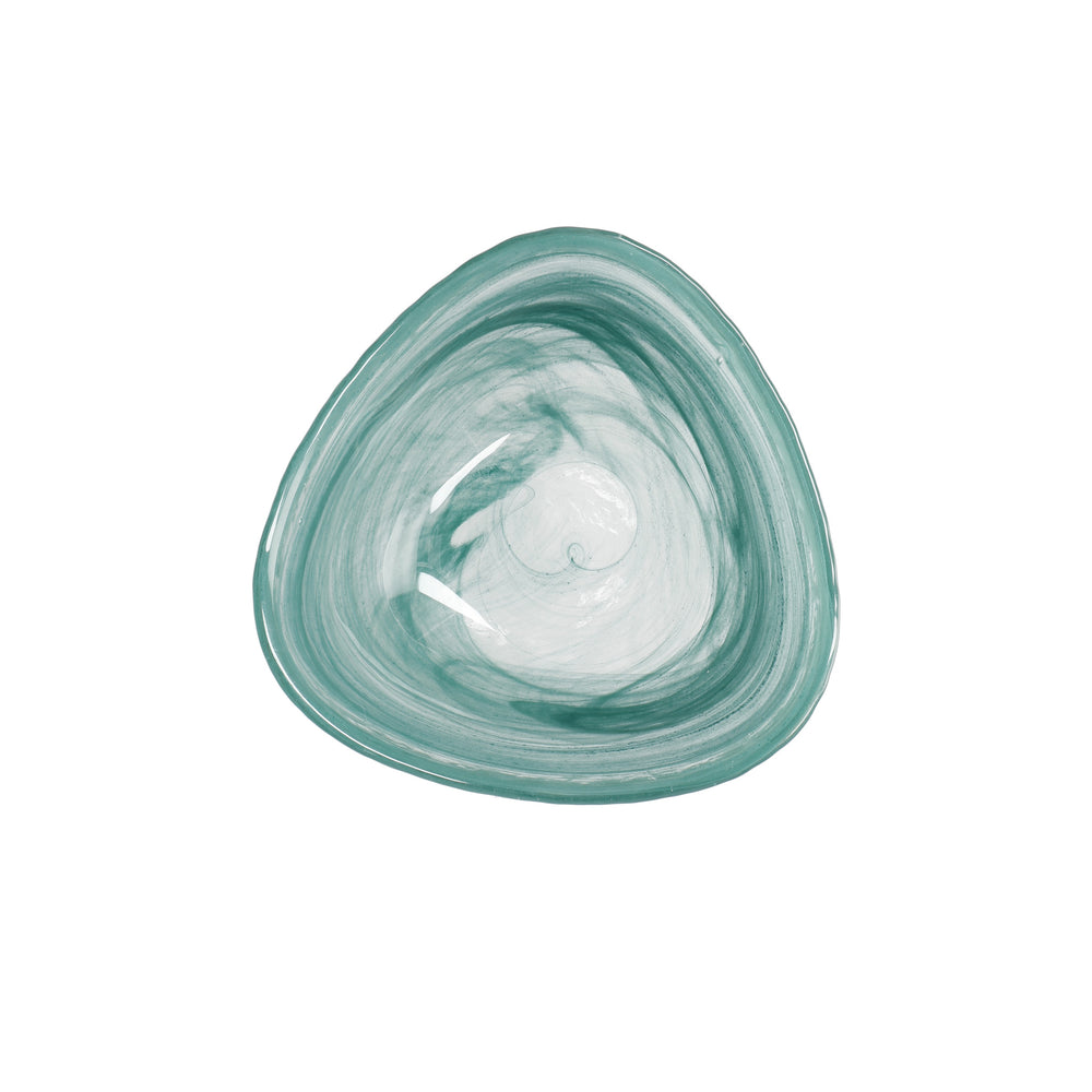 Artesà Glass Serving Bowl - Green Swirl, 13 cm
