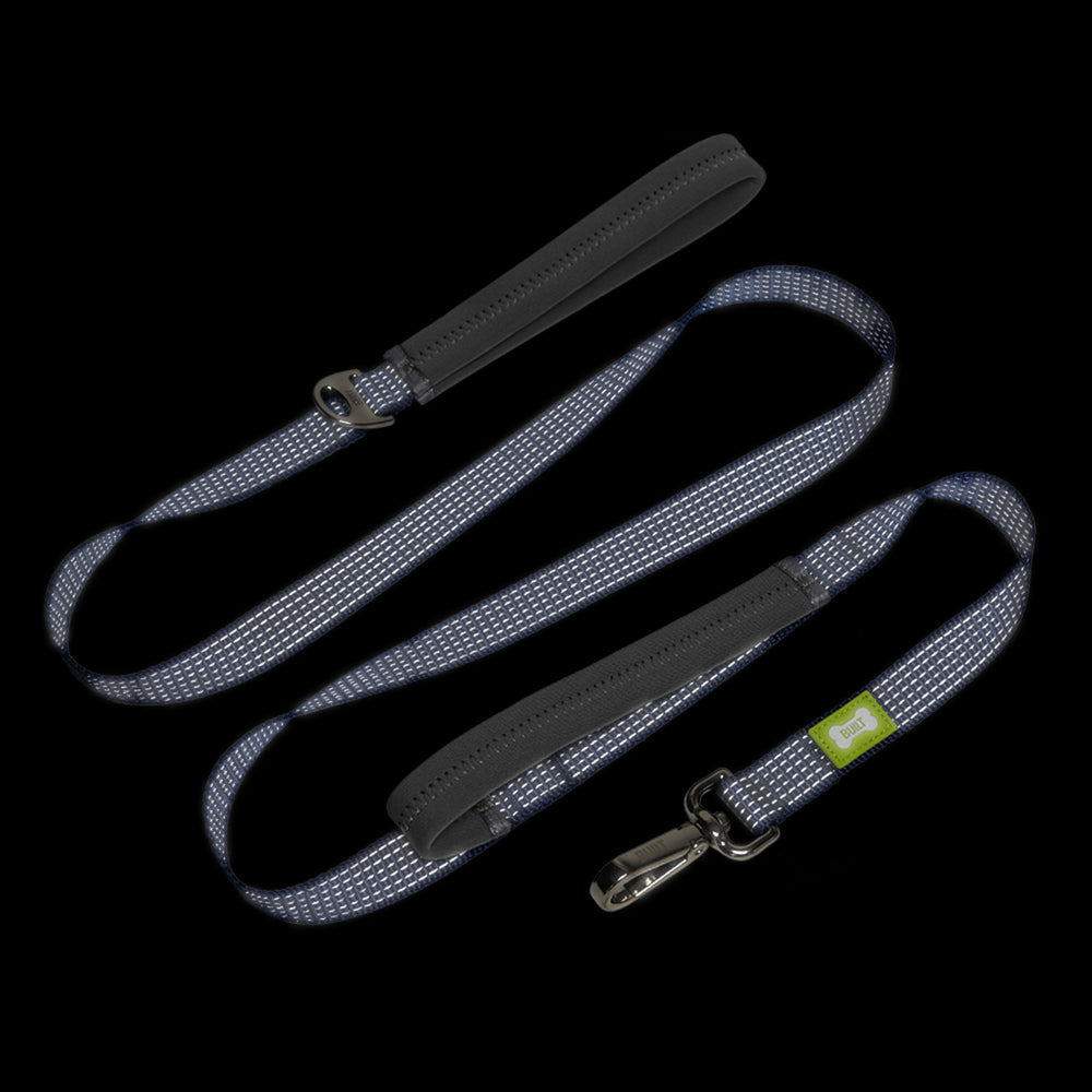 BUILT PET Large Double Handle Night Safe Reflective Lead - Blue