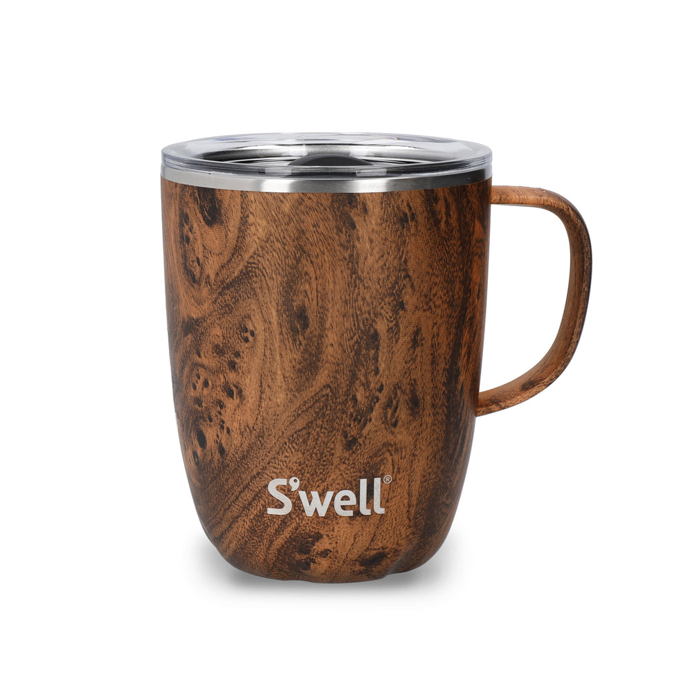 S'well 2pc Hydration Set with Teakwood Reusable Water Bottle, 750ml and Travel Mug, 350ml