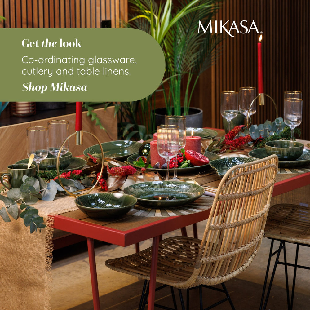 Mikasa Jardin 12-Piece Stoneware Dinner Set, Green