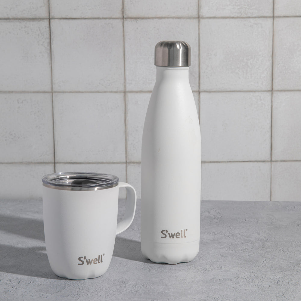 S'well 2pc Travel Mug and Bottle Set with Stainless Steel Water Bottle, 500ml and Travel Mug, 350ml, Moonstone
