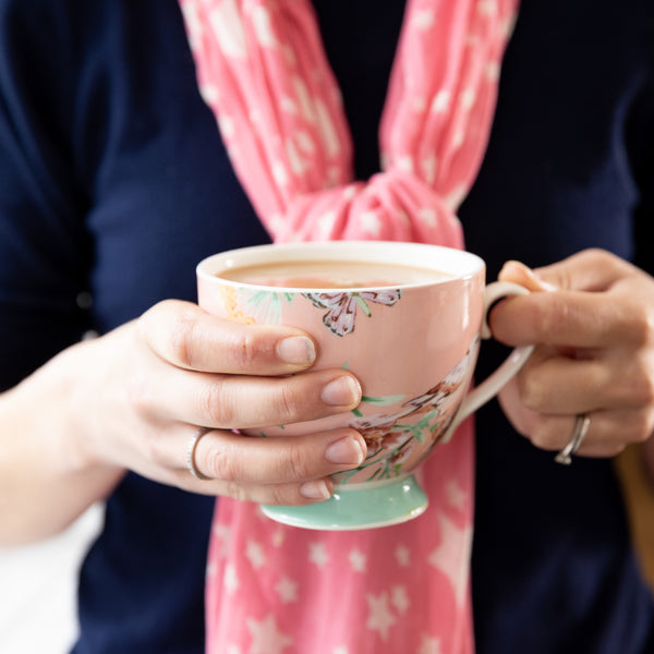 KitchenCraft China Peach Birds Footed Mug image 5