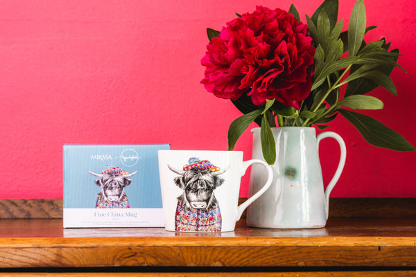 Mikasa Tipperleyhill Highland Cow Print Fine China Mug, 380ml image 7