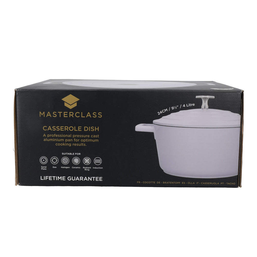 MasterClass Lavender Cast Aluminium Casserole Dish, 4L