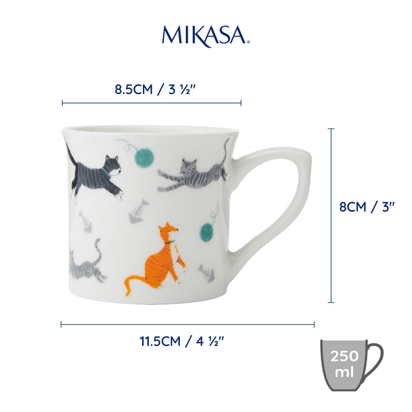 Mikasa Fine China Cat Print Fluted Mug, 250ML image 8