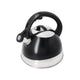 2pc Tea Set with 2L Steel Black Whistling Kettle and Stainless Steel Tea Strainer