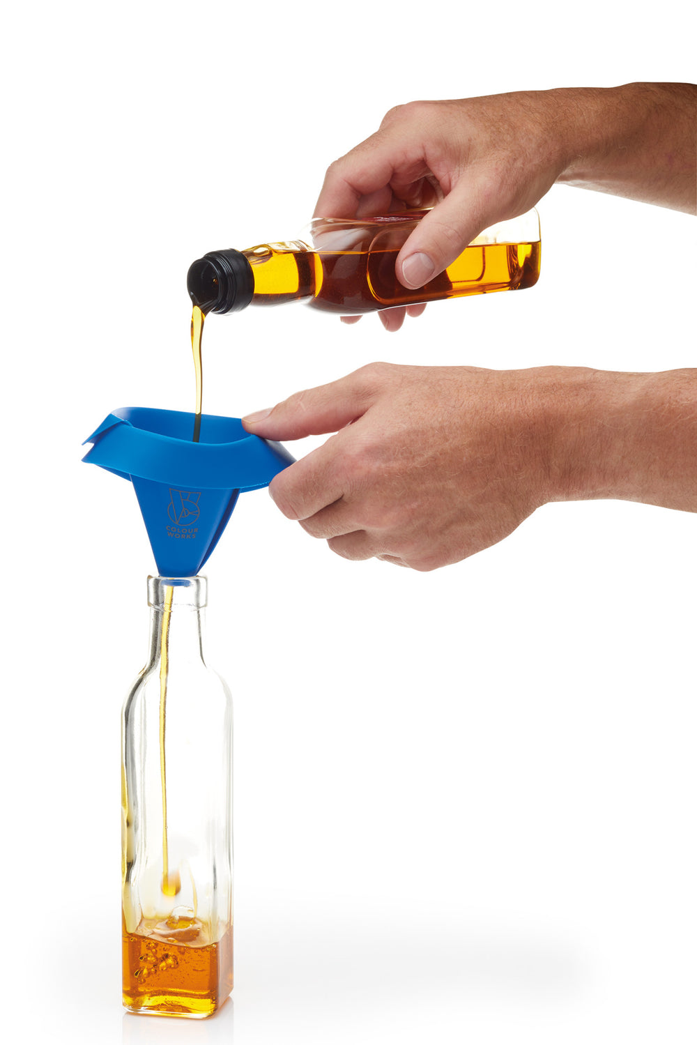 Colourworks Brights Blue Silicone Roll and Fold Funnel