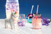 BarCraft Unicorn Pink Glass Drinks Jar with Straw