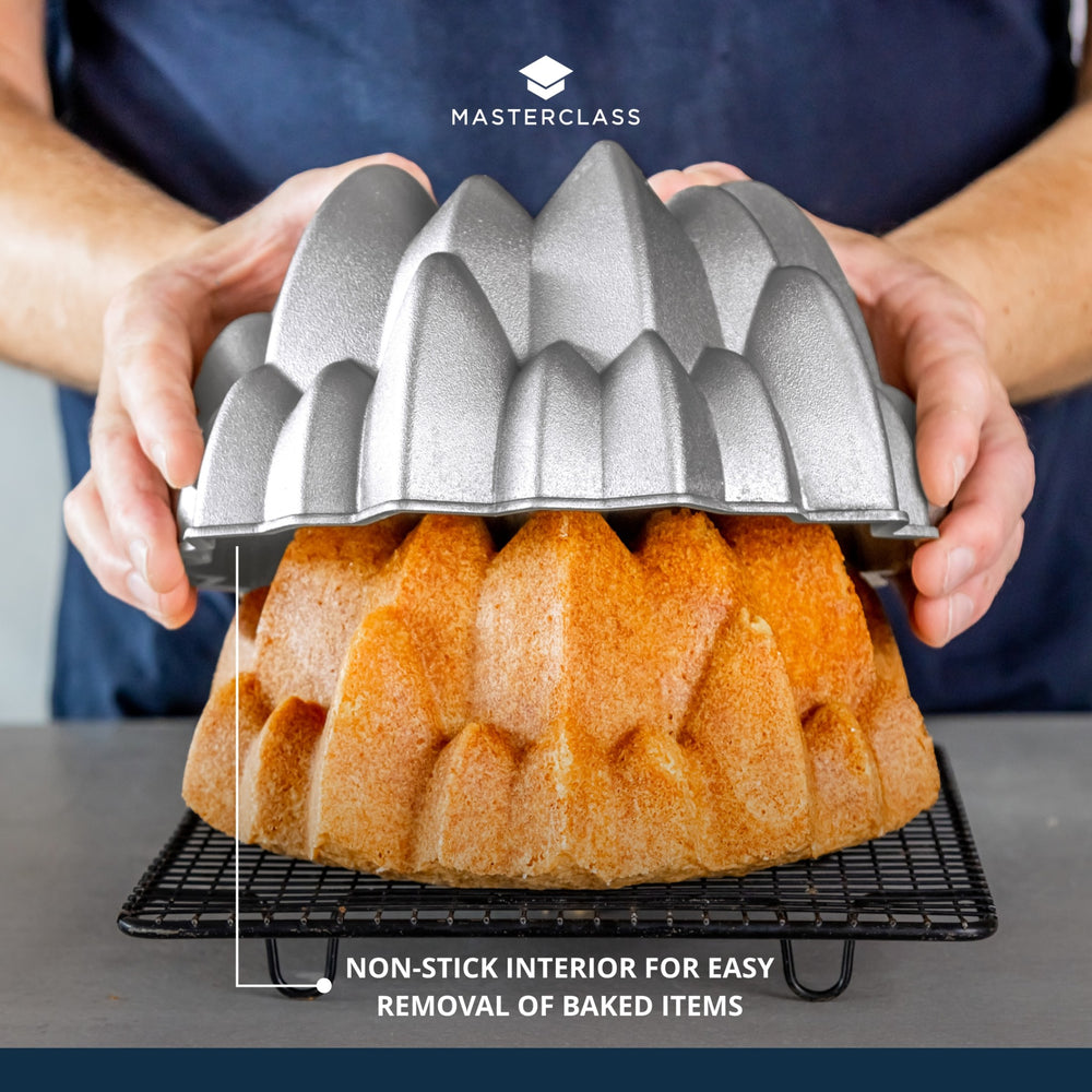 MasterClass Cast Aluminium Decorative Peak Cake Tin, 24cm