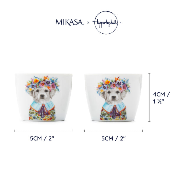 Mikasa Tipperleyhill Porcelain Puppy Egg Cups Set of 2, Dia 5 x Height 4CM image 8