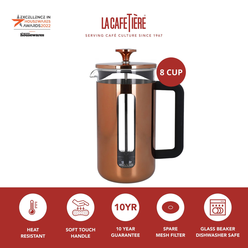 La Cafetière Pisa Copper Cafetière - 8 Cup