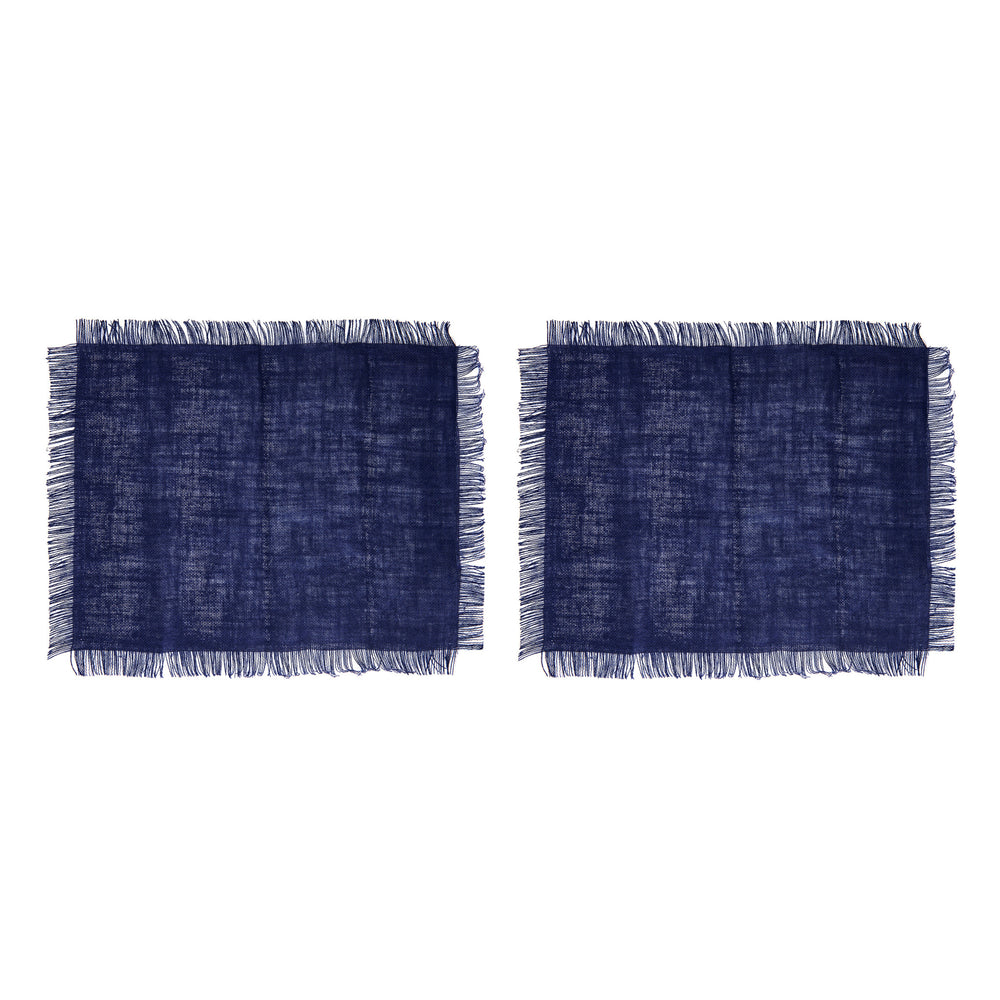 Mikasa Rectangle Jute Placemats, Set of 2, Navy, 45 x 35cm image 1