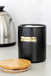 MasterClass Stoneware and Brass Effect Sugar Container with Airtight Bamboo Lid image 5