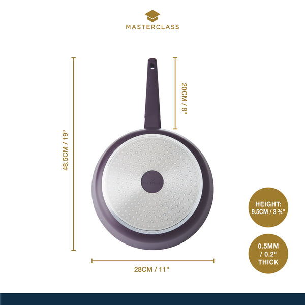 MasterClass Cast Aluminium 28cm Frying Pan, Purple image 3