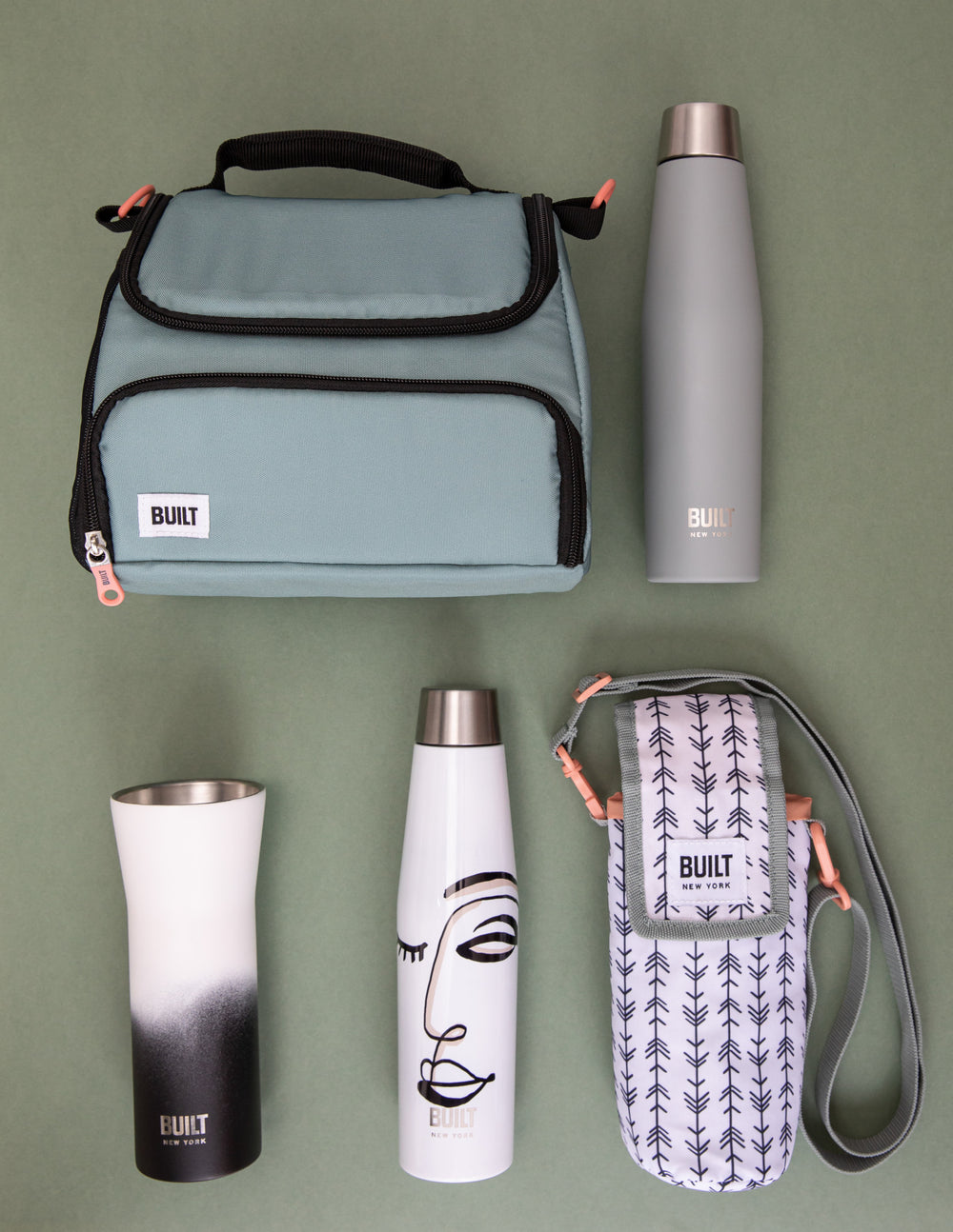 BUILT Apex 540ml Insulated Water Bottle, BPA-Free 18/8 Stainless Steel - 'Belle Vie'