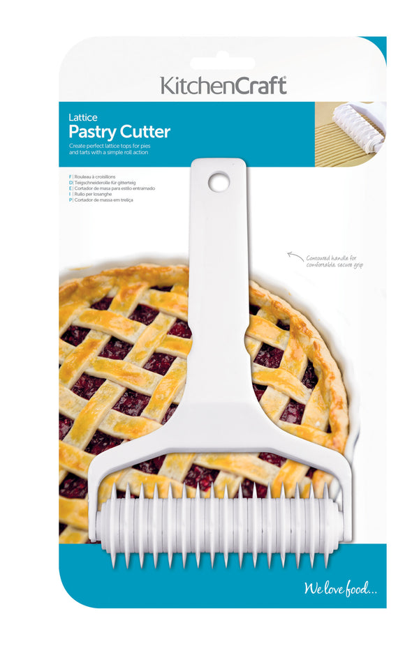 KitchenCraft White Lattice Pastry Roller image 4