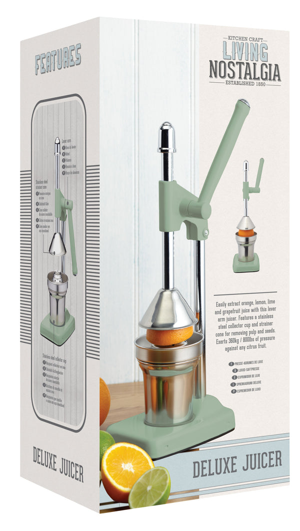 Living Nostalgia Heavy Duty Lever-Arm Manual Orange Juicer - English Sage Green image 3