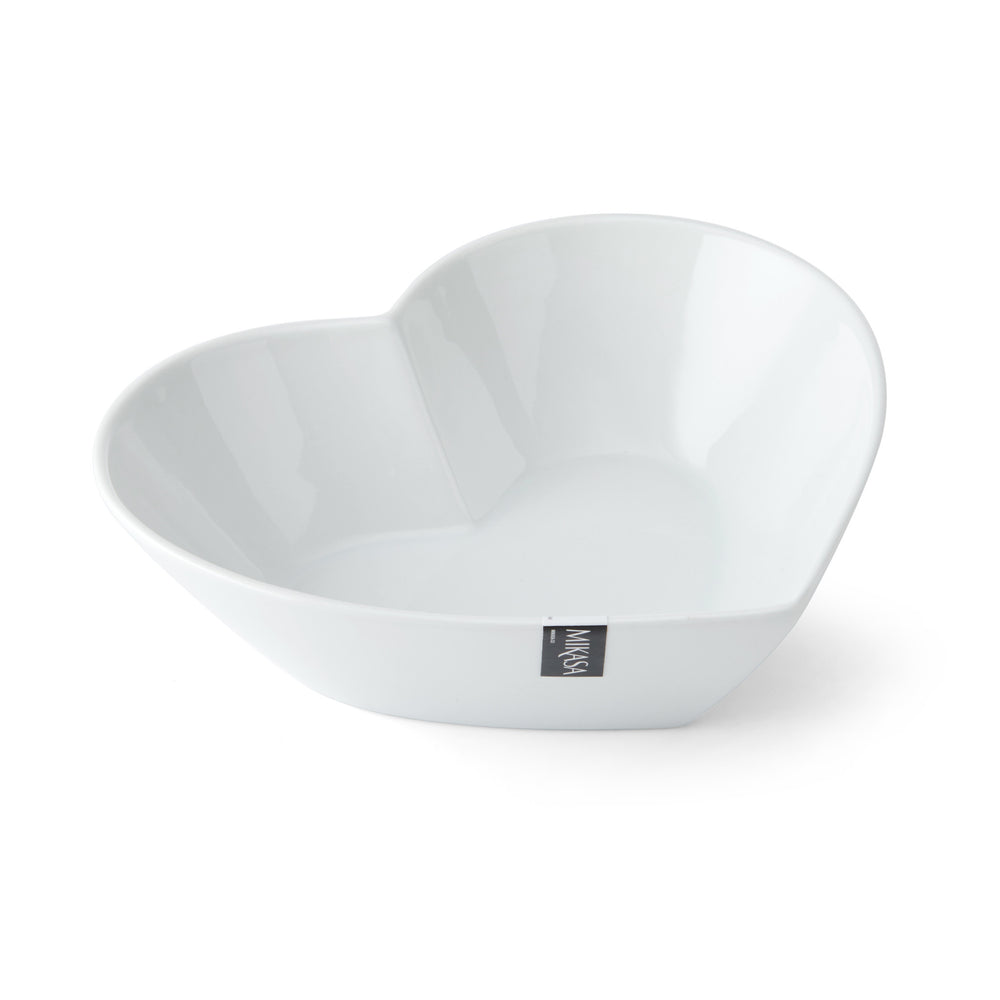 Mikasa Chalk Large Heart Porcelain Serving Bowl, 21cm, White