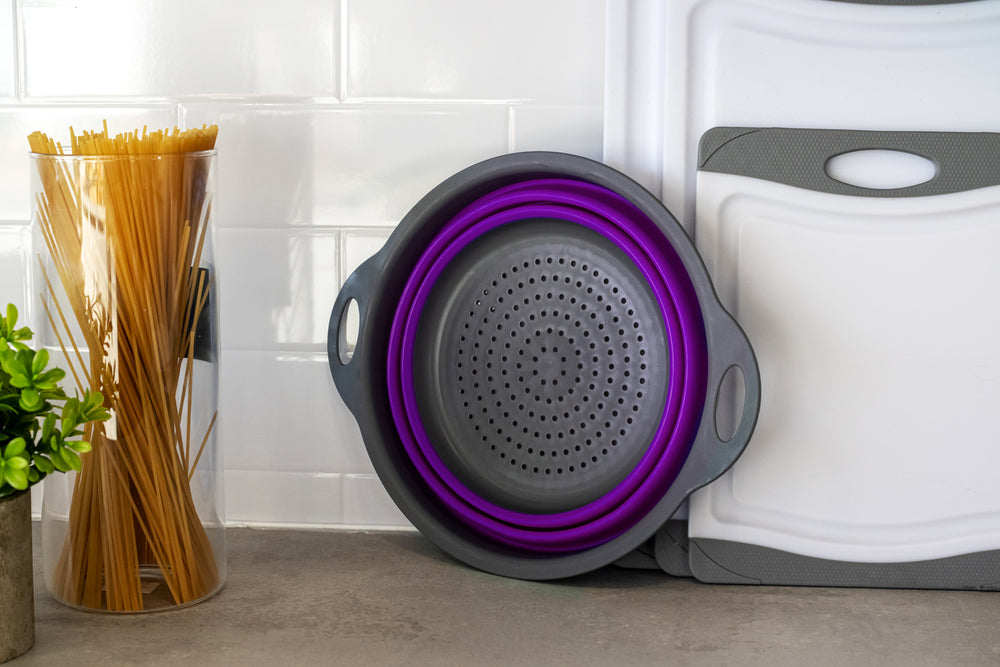 Colourworks Purple Collapsible Colander with Handles