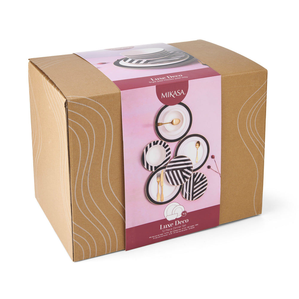 Mikasa Luxe Deco 12-Piece China Dinner Set