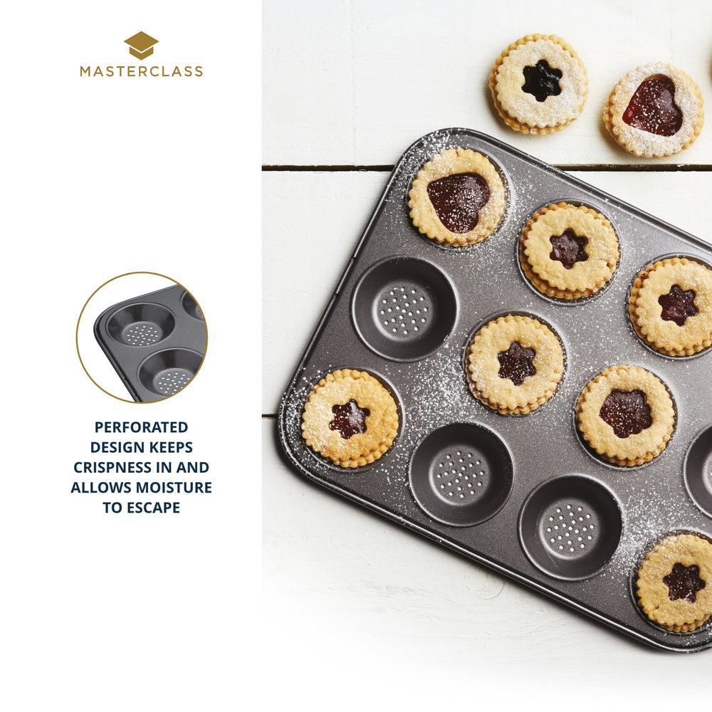 MasterClass Crusty Bake Non-Stick 12 Hole Shallow Baking Pan