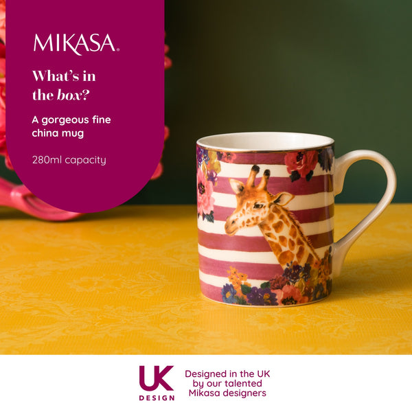 Mikasa Wild at Heart Giraffe Print Porcelain Mug, 280ml image 8