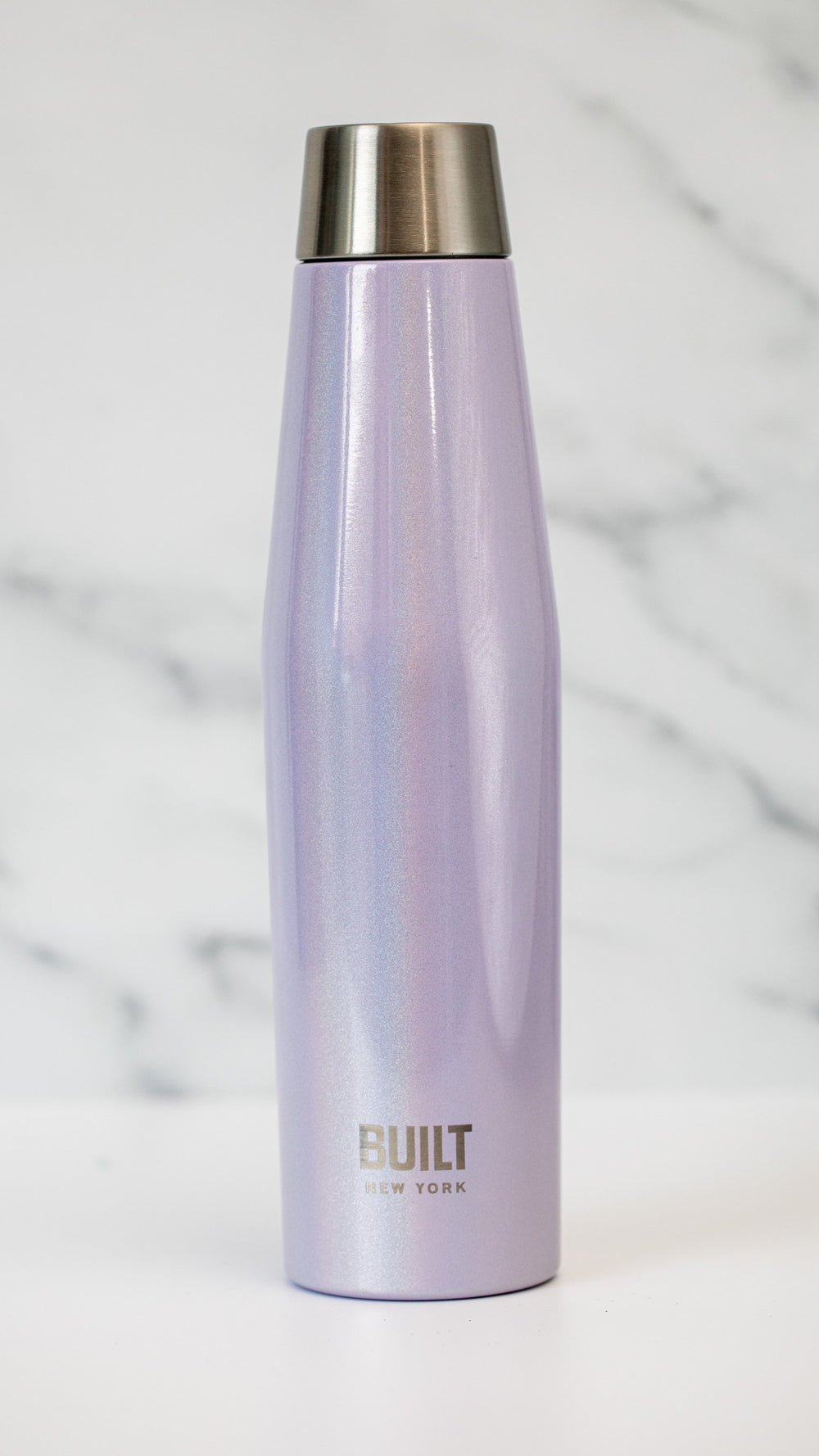 BUILT Apex 540ml Insulated Water Bottle, BPA-Free 18/8 Stainless Steel - Iridescent Lilac