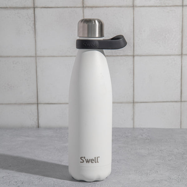 S'well 2pc Travel Bottle Set with Stainless Steel Water Bottle, 500ml, Moonstone and Small Black Bumper image 2