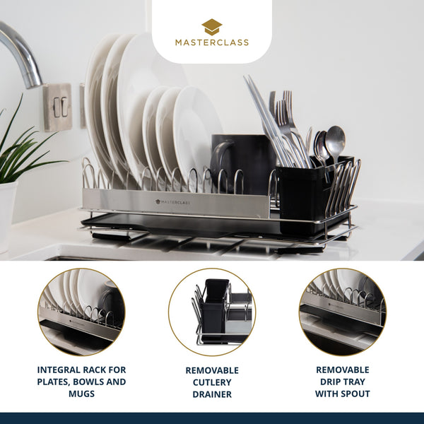 MasterClass Compact Stainless Steel Dish Drainer image 7