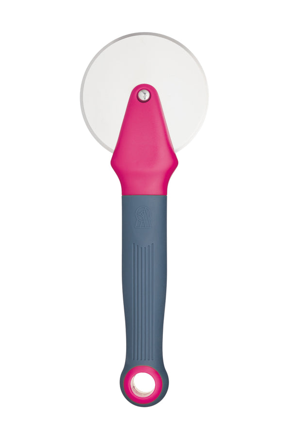 Colourworks Brights Set with Pizza Cutter, Angled Pastry Brush, Slotted Spoon and 