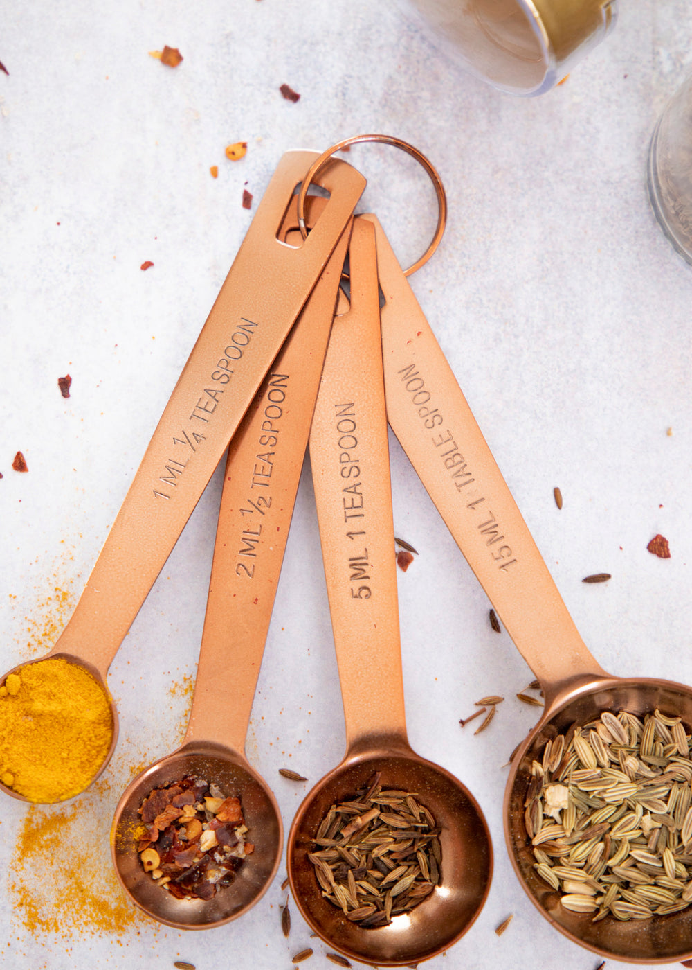 MasterClass Copper Finish Measuring Spoon Set