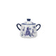 5pc Ceramic Tea Set with 4-Cup Teapot, Teacup, Saucer, Milk Jug and Sugar Bowl - Blue Rose