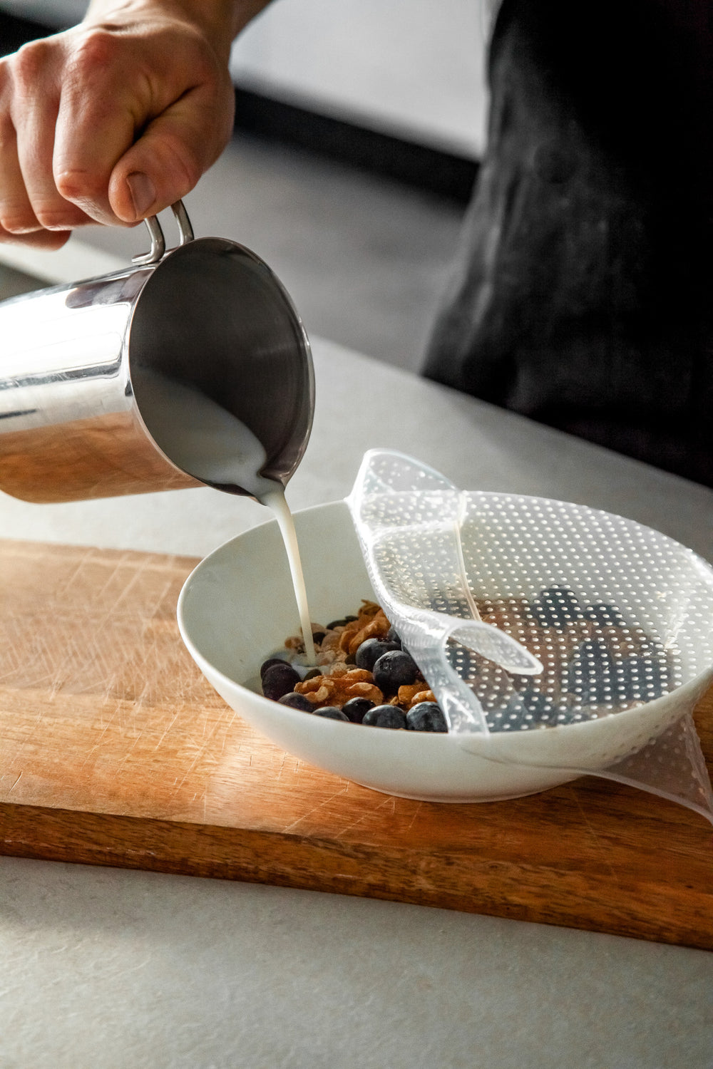 MasterClass Set of 4 Silicone Stretch Lids - Reusable Eco-Friendly Cling Film Alternatives