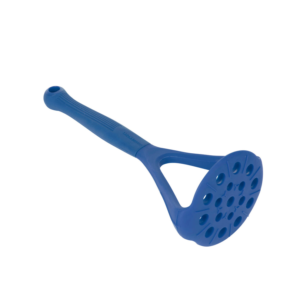 Colourworks Blue Silicone Potato Masher with Built-In Scoop