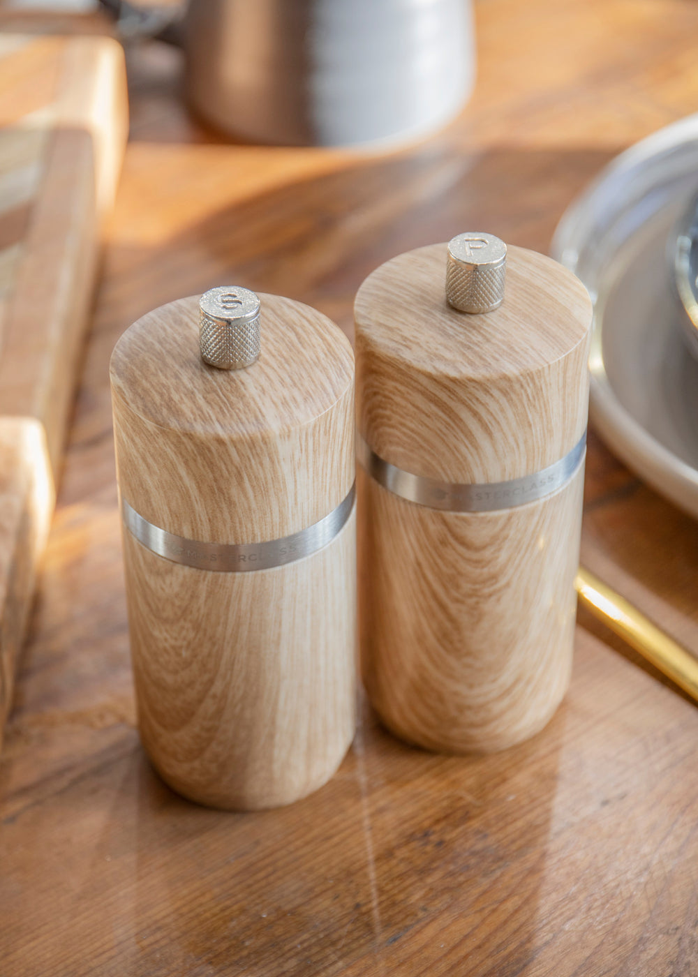 MasterClass Salt or Pepper Mill (12cm) - Beech Finish