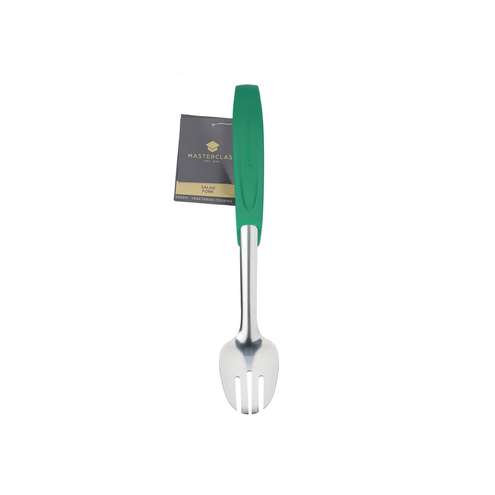 MasterClass Stainless Steel Colour-Coded Buffet Salad Fork - Green